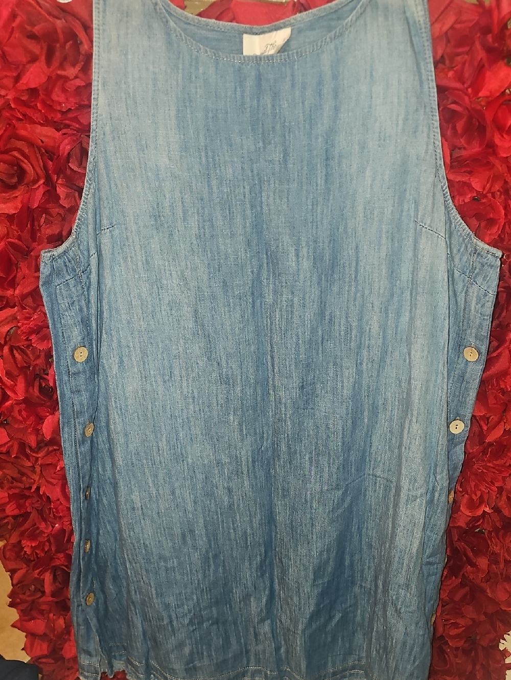 Universal Thread Women's Light Blue Denim HiLo Dress with Frayed Bottom Size XL